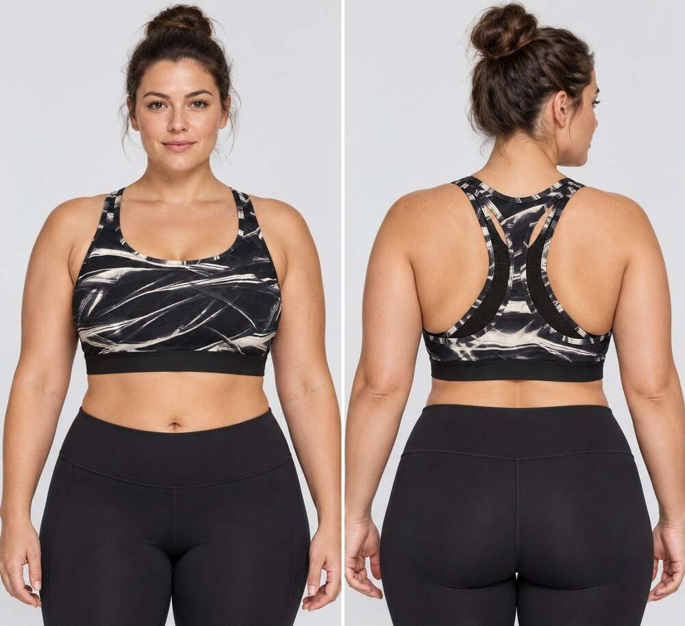 Victoria’s Secret Sport The Player Sports Bra XL Black White Print Racerback